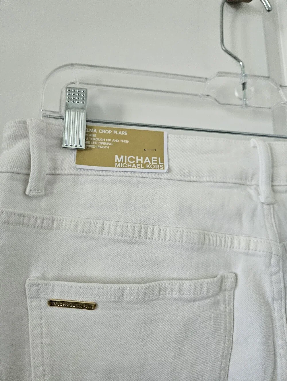 NWT Michael Kors White Selma Flared Jeams Size 14 , 25